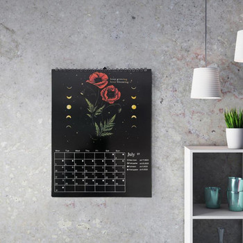 2023 Dark Forest Calendar Δημιουργικά εικονογραφημένα σεληνιακά ημερολόγια τοίχου Αδιάβροχο έγχρωμο πλύσιμο μελάνι Τέχνη Αστρολογία Ημερολόγιο Σελήνης Δώρο