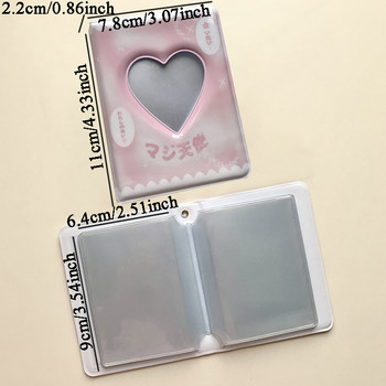 INS Sweet Pink Heart Bowknot Kpop Photocard Holder Album For Cards Idol Postcards Collecting Book Cards Protective Sleeve Album