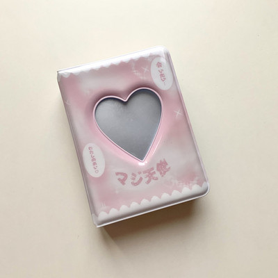 INS Sweet Pink Heart Bowknot Kpop nuotraukų kortelių laikiklis Albumas atvirukams Idol Atvirukai Kolekcionavimo knygų kortelės Apsauginių rankovių albumas