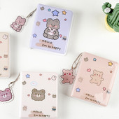 Mielas, mielas animacinis meškiukas Kpop nuotraukų kortelių laikiklis raktų pakabukas 3 colių albumas atvirukams Idol atvirukai Rinkti knygą kortelių laikiklis kortelių albumas