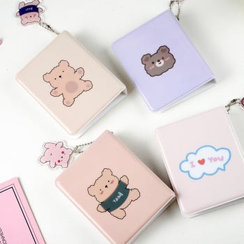 Cute Lovely Cartoon Bear Kpop Θήκη φωτογραφιών Μπρελόκ 3 ιντσών άλμπουμ για κάρτες Idol Postcards Collection Book Card Holder Άλμπουμ καρτών