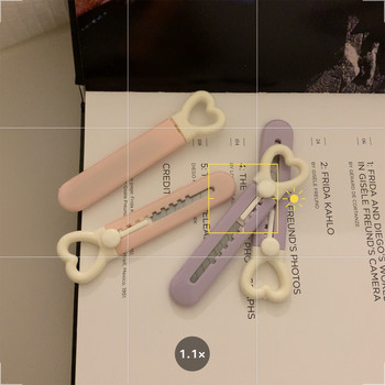 MINKYS Kawaii Mini Pocket Love Heart Art Utility Knife Express Box Knife Paper Cutter Craft Wrapping Tools Канцеларски материали