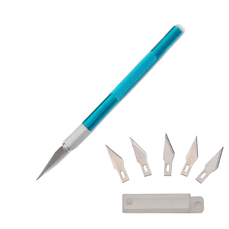 Set de instrumente pentru cuțit bisturiu din metal multicolor Lame anti-alunecare Cuțit de gravură Telefon mobil Film pentru tăierea hârtiei Instrumente de sculptură #11