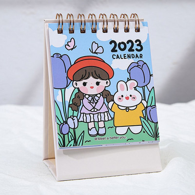 2023 Κορεατικό Mini Lovely Cartoon Desk Calendar Αυτόνομο ημερολόγιο ημερολόγιο σχολικά είδη