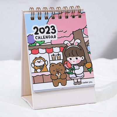 2023 Κορεατικό Mini Lovely Cartoon Desk Calendar Αυτόνομο ημερολόγιο ημερολόγιο σχολικά είδη