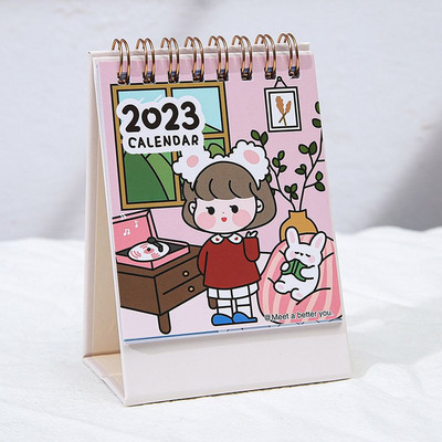 2023 Κορεατικό Mini Lovely Cartoon Desk Calendar Αυτόνομο ημερολόγιο ημερολόγιο σχολικά είδη