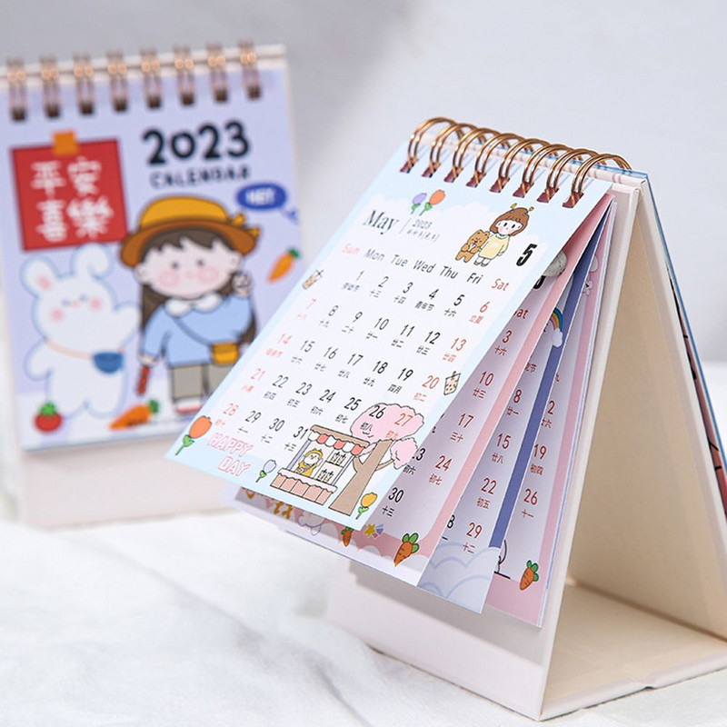 2023 Κορεατικό Mini Lovely Cartoon Desk Calendar Αυτόνομο ημερολόγιο ημερολόγιο σχολικά είδη