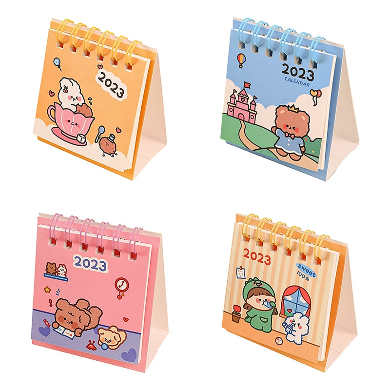 2023. Mini kalendar s ispisanim medvjedom iz crtanog filma Papirnati stolni kalendar Dnevni tjedni planer Planer Dnevni red Organizator Uredski pribor