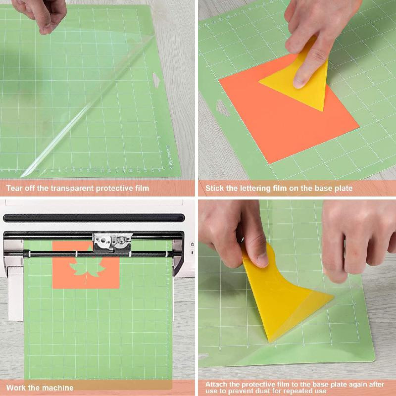 1 gab Krāsu nomaiņas plāksnes gravēšanas mašīna Pvc pamatplāksne ir piemērota Cricut / Cameo 4 ar lipīgu, neslīdošu griešanas paklājiņu