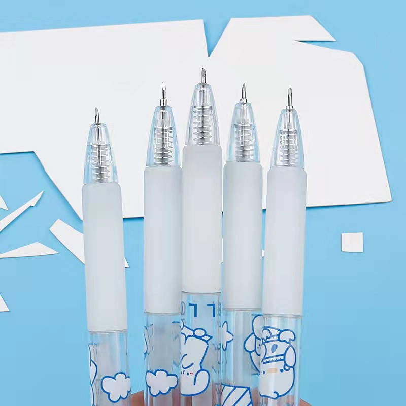 5 bucăți de tăiat stilou cu bule de desene animate pentru albume de albume cu autocolante, instrument pentru artizanat, bandă de hârtie, rechizite de birou, mini cutie de tăiat