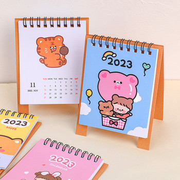 Нов 2023 Simple ins MIni настолен календар Cute Rabbit Dog стоящ календар Daily Scheduler Table Planner Годишен дневен ред Организатор