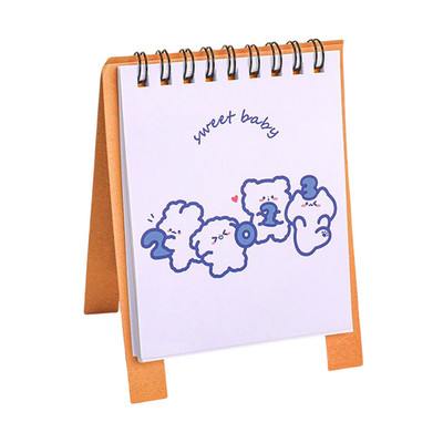 Nou 2023 simplu ins MIni calendar de birou Cute Rabbit Dog Calendar în picioare Planificator zilnic Planificator de masă Organizator de agende anuale