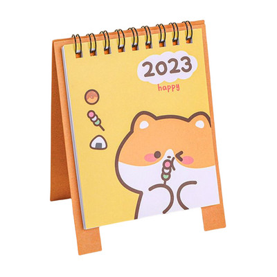 Nou 2023 simplu ins MIni calendar de birou Cute Rabbit Dog Calendar în picioare Planificator zilnic Planificator de masă Organizator de agende anuale