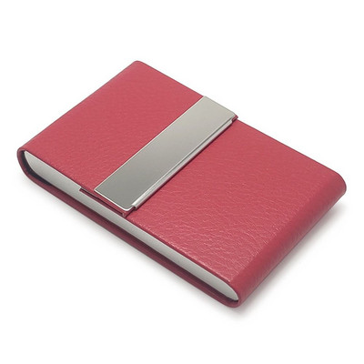 1 kom. Jednostavna torbica za posjetnice od PU kože, modna kopča, torbica za ID od nehrđajućeg čelika Uredski materijal Poklon kutija za posjetnice