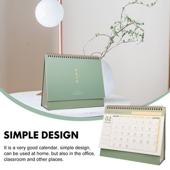 Calendar Desk Standing Office Planner Μίνι μηνιαίο χρονοδιάγραμμα Desktop Foldable Stand Sheet Time Paper 2023 Easel Motivational Pad