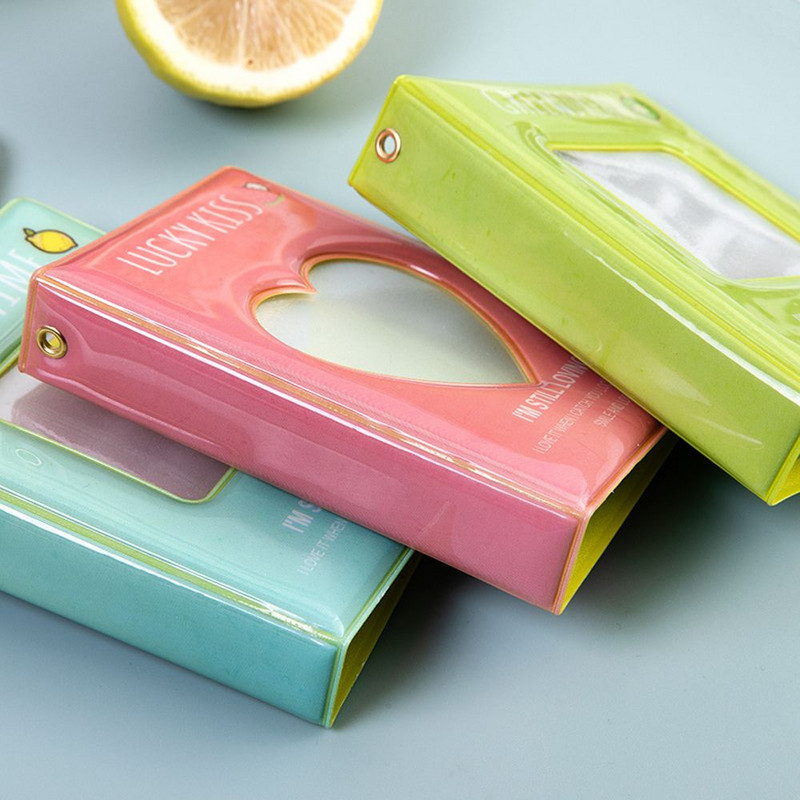 Crtani 3 inčni šuplji album u obliku srca, kvadratni šuplji tiskani foto album sa 36 mini fotografija foto album kolekcionarski predmeti