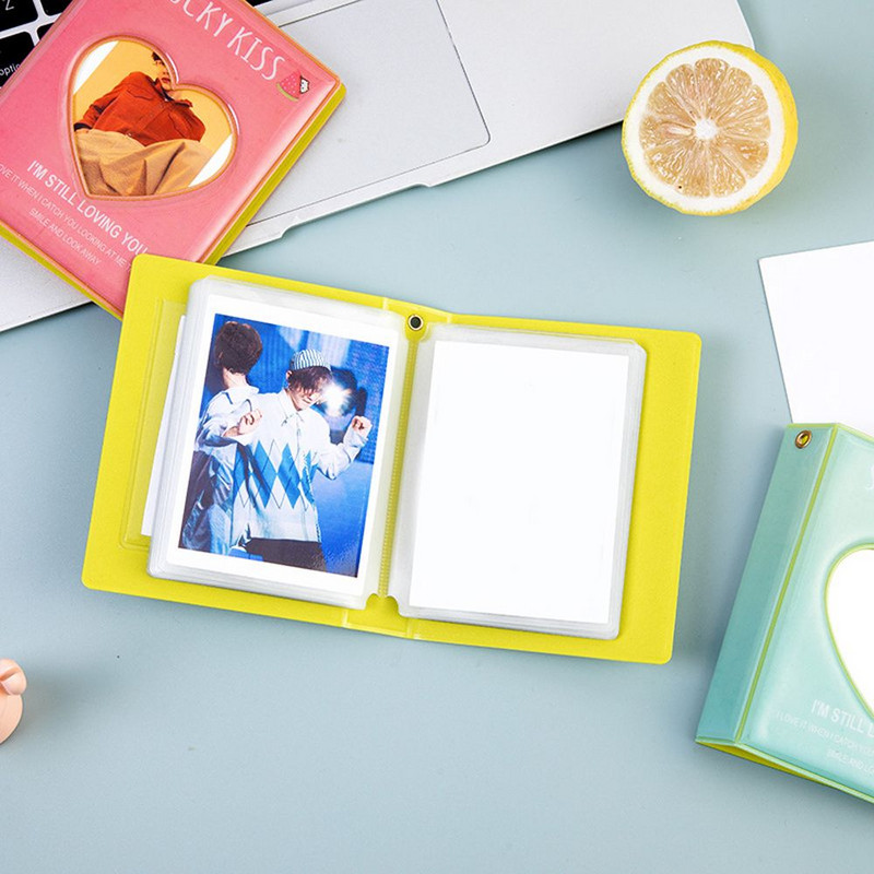 Crtani 3 inčni šuplji album u obliku srca, kvadratni šuplji tiskani foto album sa 36 mini fotografija foto album kolekcionarski predmeti