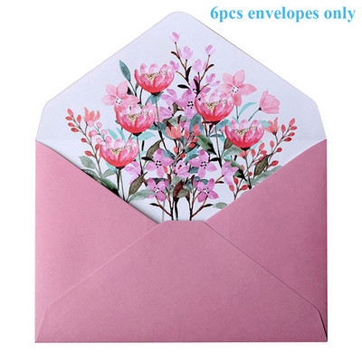 6vnt/rinkinys Spausdintas gėlių vokas Laiškas Popierius Kawaii Kanceliarinės prekės Vestuvių sveikinimo atvirukų pakvietimų krepšys Biuro reikmenys