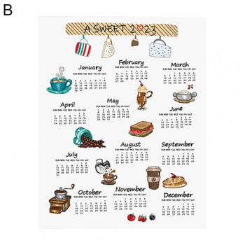 Стенен календар Атрактивен екологичен реквизит за снимки за спалня 2023 Стенен календар Календар Висящ плат