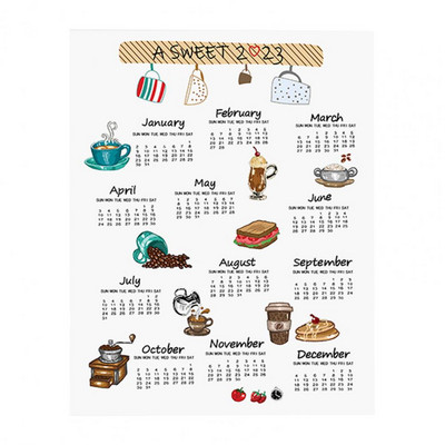 Sieninis kalendorius Patrauklus ekologiškas nuotraukų rekvizitas miegamajam 2023 m. Sieninio kalendoriaus kalendoriaus pakabinamas audinys