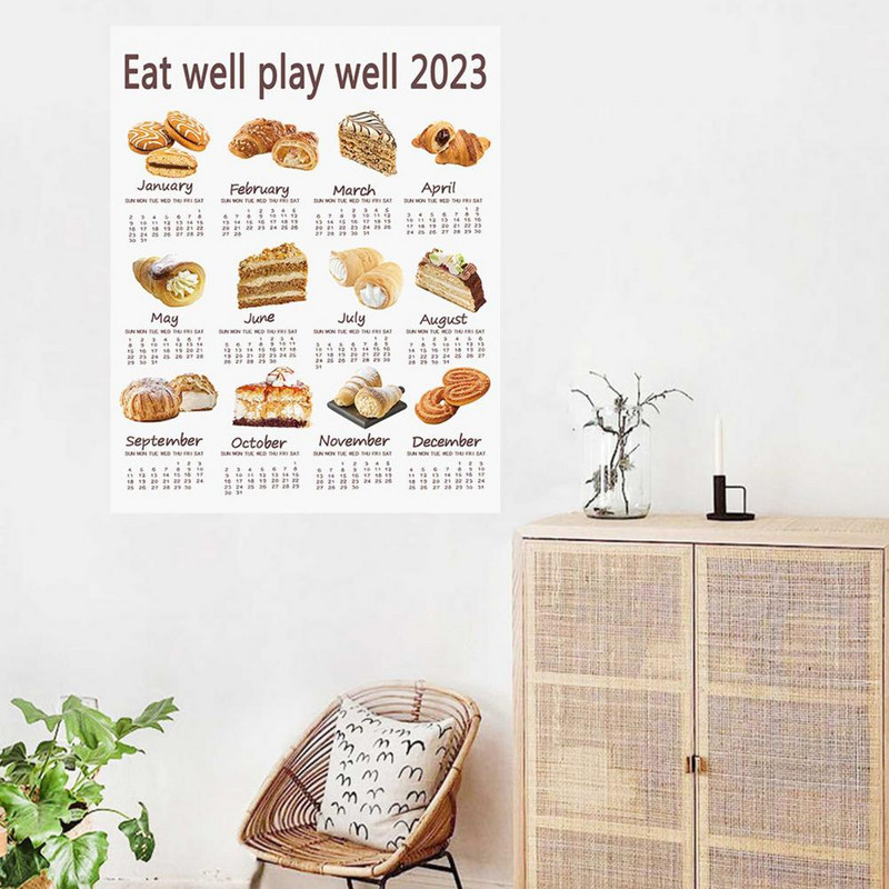 Sieninis kalendorius Patrauklus ekologiškas nuotraukų rekvizitas miegamajam 2023 m. Sieninio kalendoriaus kalendoriaus pakabinamas audinys