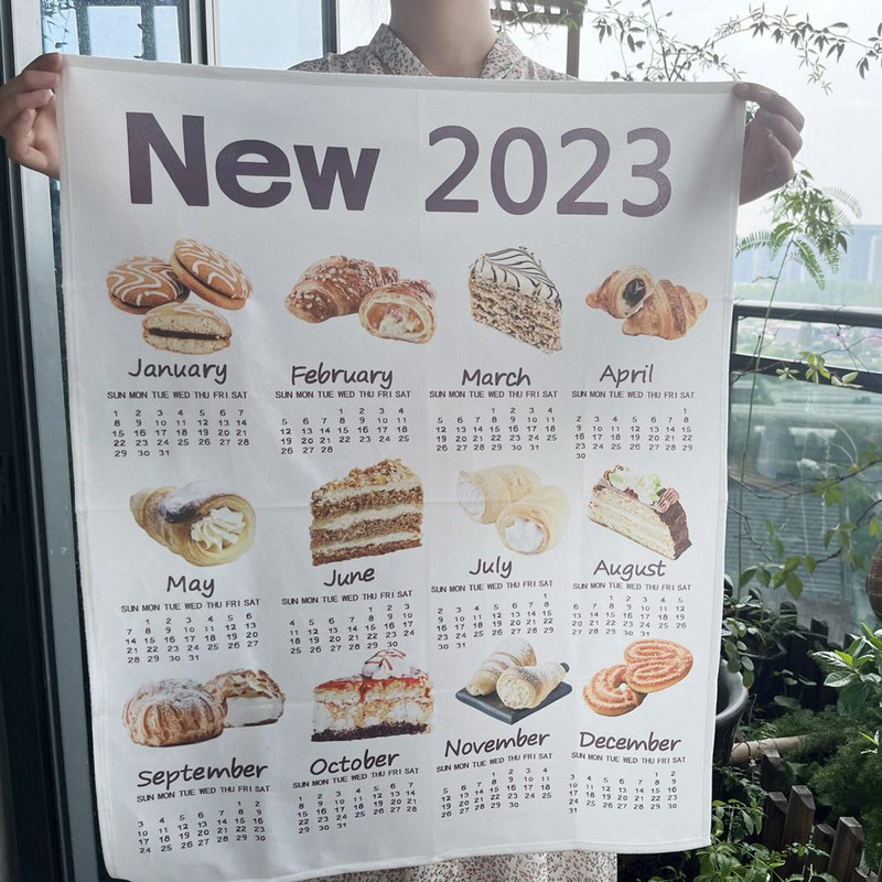 Sieninis kalendorius Patrauklus ekologiškas nuotraukų rekvizitas miegamajam 2023 m. Sieninio kalendoriaus kalendoriaus pakabinamas audinys