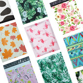 10 vnt. 10x13`` 25x33 cm spausdintų polietileninių siuntų pakavimo vokai su savaime užklijuojančiais kurjerių laikymo maišeliais, rūbų siuntėjais, pakavimo maišeliais