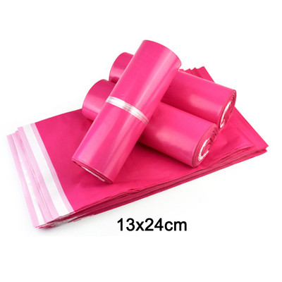 10 db/tétel Világos rózsaszín, polietilén levelező műanyag szállítótasakok vízálló postai borítékok önzáró postazsákok vastag futártáskák