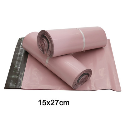 10 db/tétel Világos rózsaszín, polietilén levelező műanyag szállítótasakok vízálló postai borítékok önzáró postazsákok vastag futártáskák