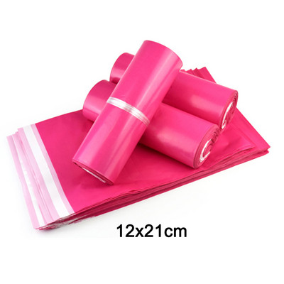 10 db/tétel Világos rózsaszín, polietilén levelező műanyag szállítótasakok vízálló postai borítékok önzáró postazsákok vastag futártáskák