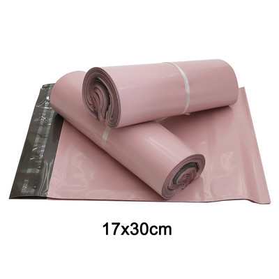 10 db/tétel Világos rózsaszín, polietilén levelező műanyag szállítótasakok vízálló postai borítékok önzáró postazsákok vastag futártáskák