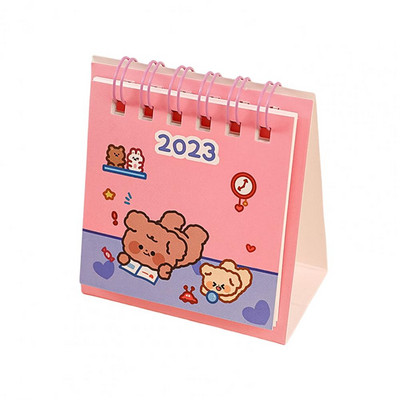 Univerzalni lagani datum snimanja, prijenosni 2022. do 2023., slatki crtani uzorak, mini stolni kalendar, stolni kalendar, ukrasni