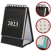 Calendar de birou 2023, program în picioare, de masă, în spirală, mini planificator de agende pentru cort, planificator zilnic mic și modern