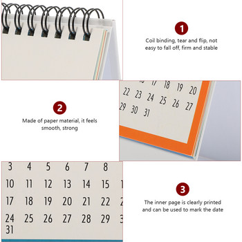 2023 Desk Calendar Standing Scheduler Επιτραπέζιο Spiral Year Mini Planning Ten Agenda Planner Modern Small Daily Scheduler