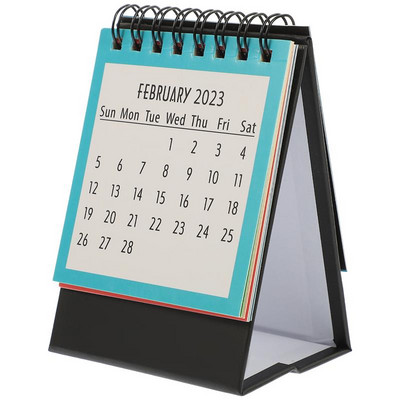Calendar de birou 2023, program în picioare, de masă, în spirală, mini planificator de agende pentru cort, planificator zilnic mic și modern