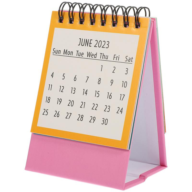 Calendar de birou 2023, program în picioare, de masă, în spirală, mini planificator de agende pentru cort, planificator zilnic mic și modern