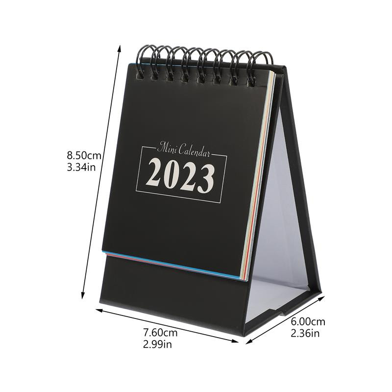 Calendar de birou 2023, program în picioare, de masă, în spirală, mini planificator de agende pentru cort, planificator zilnic mic și modern