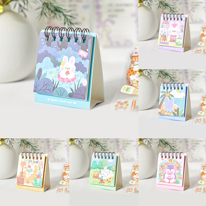 Mini stolni kalendar Cute Rabbit 2023. Za organizaciju događaja Dnevni planeri Podsjetnici Potrepštine za kućni ured Slatki kalendar za pisanje