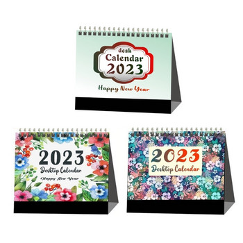 Настолен календар 2023 Нова година 12 месеца Стоящ настолен календар Цветни месечни дизайни за работа Офис учители