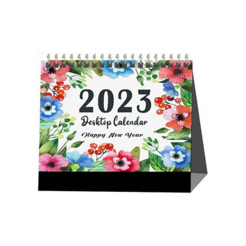 Настолен календар 2023 Нова година 12 месеца Стоящ настолен календар Цветни месечни дизайни за работа Офис учители