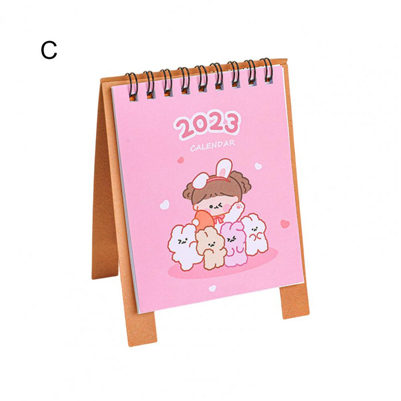 Excelent Calendar de birou Ușor Adorabil Practic Mini 2023 Desene animat Calendar de birou Ornament 2023 Calendar Data de înregistrare