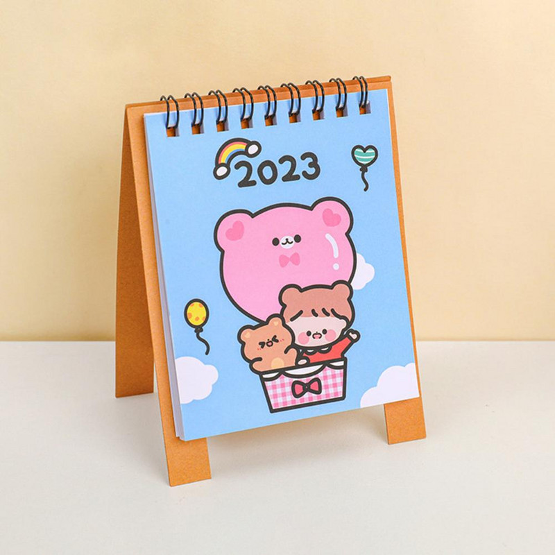 Excelent Calendar de birou Ușor Adorabil Practic Mini 2023 Desene animat Calendar de birou Ornament 2023 Calendar Data de înregistrare