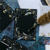 Senovinis bronzinis plunksnų vokas Gležna gitara Bling Auksiniai vokai Laiškų rinkinys Meilė Prisipažinkite merginai dovanų laiškų popieriai