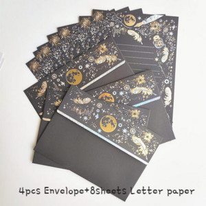 Senovinis bronzinis plunksnų vokas Gležna gitara Bling Auksiniai vokai Laiškų rinkinys Meilė Prisipažinkite merginai dovanų laiškų popieriai