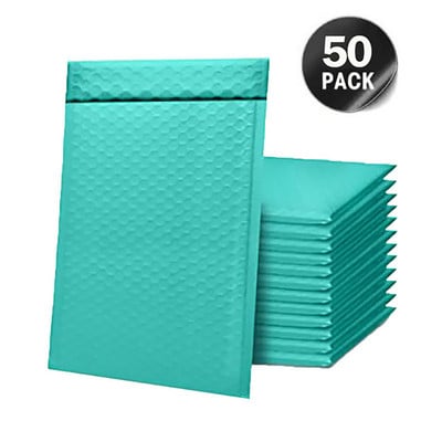 13x18cm 50 τμχ Μαύρες φούσκες Mailers με επένδυση από πολυ φακέλους Συσκευασία για ταχυδρομικές επαγγελματικές φυσαλίδες αποστολή τσάντα με φερμουάρ Ροζ Λευκό