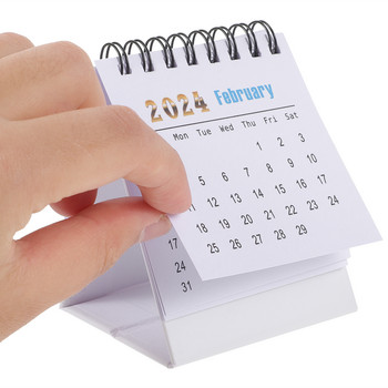 Επιτραπέζιο καβαλέτο 2024 Mini Desk Calendar Home Fine 10X7,5CM Νεωτερική διακόσμηση γραφείου Δώρο Λευκή Βίβλος Φοιτητής