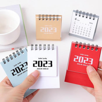 Calendar 2022 2023 Solid Color Mini Desk Calendar Desktop Standing Calendars Kawaii Calendar Planner Σχολικά είδη γραφείου