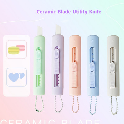 1kom Morandi Color Utility Knife Keramička oštrica Prijenosni mini sigurni rezač Alati za zamatanje Ured Škola Kućanstvo F7315