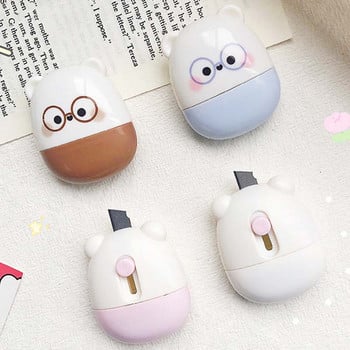 2 σε 1 Cute Bear Utility Knife Creative Mini Correction Tape Students Εγχειρίδιο Paper Cutter DIY Supplies Σχολική γραφική ύλη