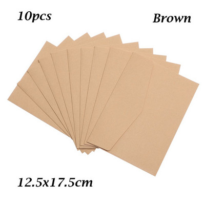 10 buc/lot set de plicuri pentru cadou, plicuri pentru invitații, carduri de papetărie, plic de casamento, plic kraft, plic roșu